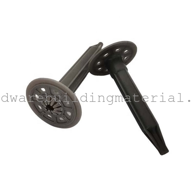 HDPE 60mm Black Plastic Insulation Fasteners For Fixing Mineral Wool And Insulation Anchors For EPS Boards
